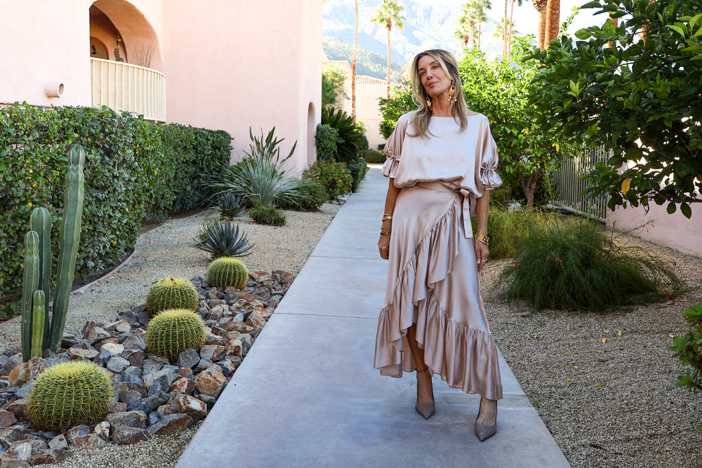 Luxury Silk Ruffle Wrap Around Skirt