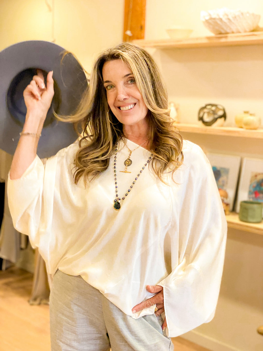 Luxury Silk Geo Top